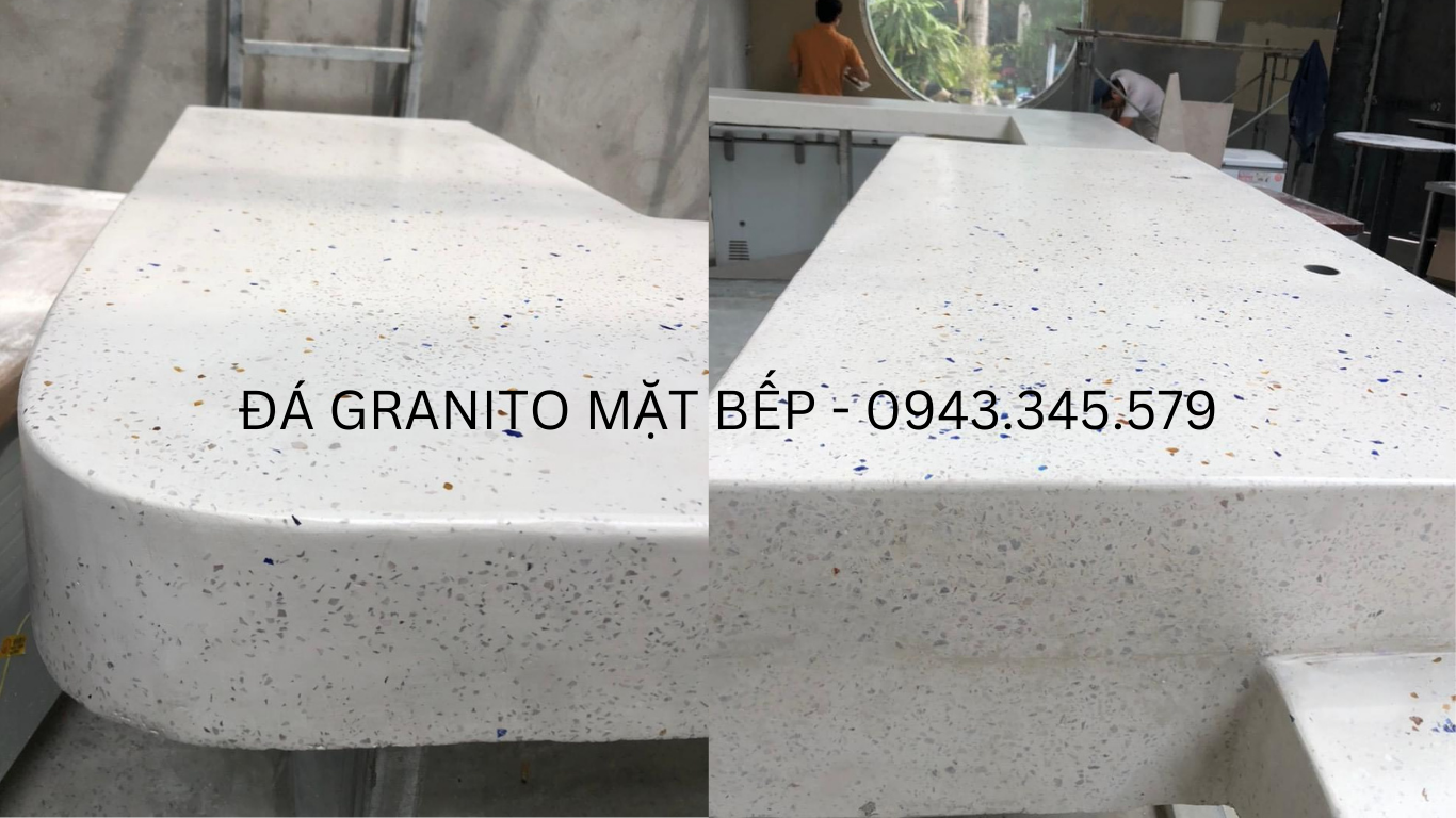 Thi công đổ và mài bóng đá granito mặt bếp tại Đà nẵng - 0943.346.579